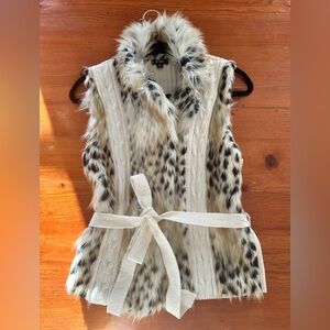 Faux Fur XOXO vest with Belt